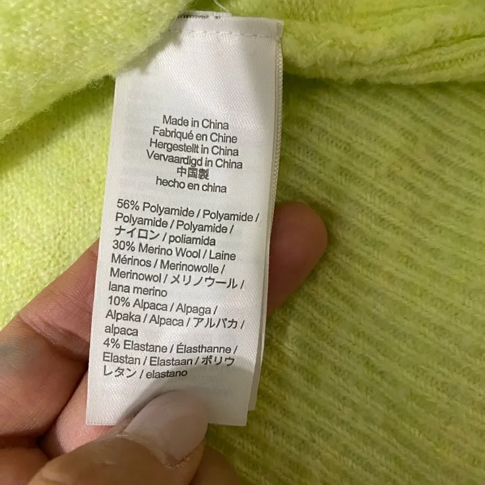 J. Crew Rollneck Sweater in Supersoft yarn . Style Bd613 crisp lettuce yellow